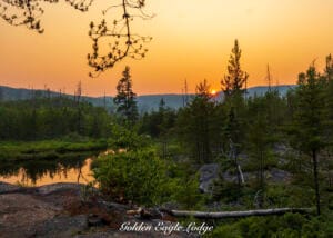 Magnetic Rock Trail, Sunset Photo, Golden Eagle Lodge Gunflint Trail